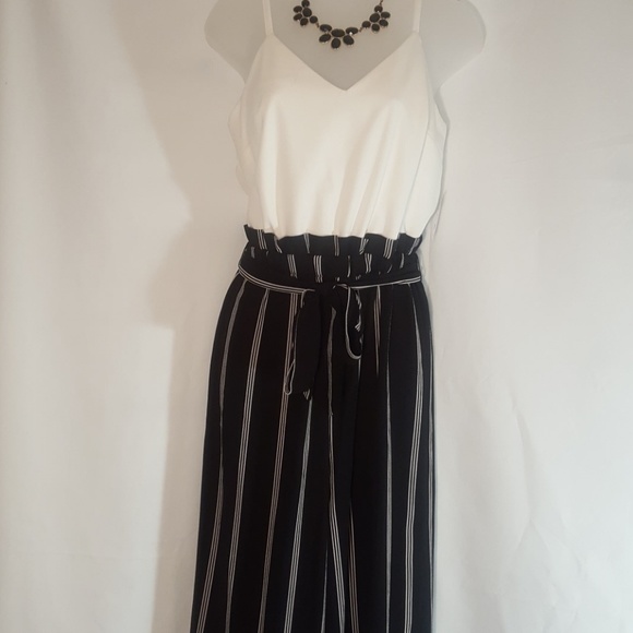 Charlotte Russe Other - Women's Jump Suit white and black & White stripe